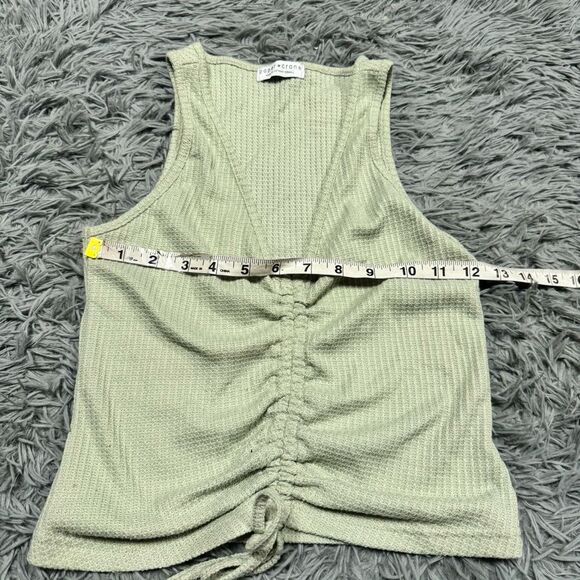 Paper Crane Green Scrunch Front Tank Top Size XS - Picture 5 of 6